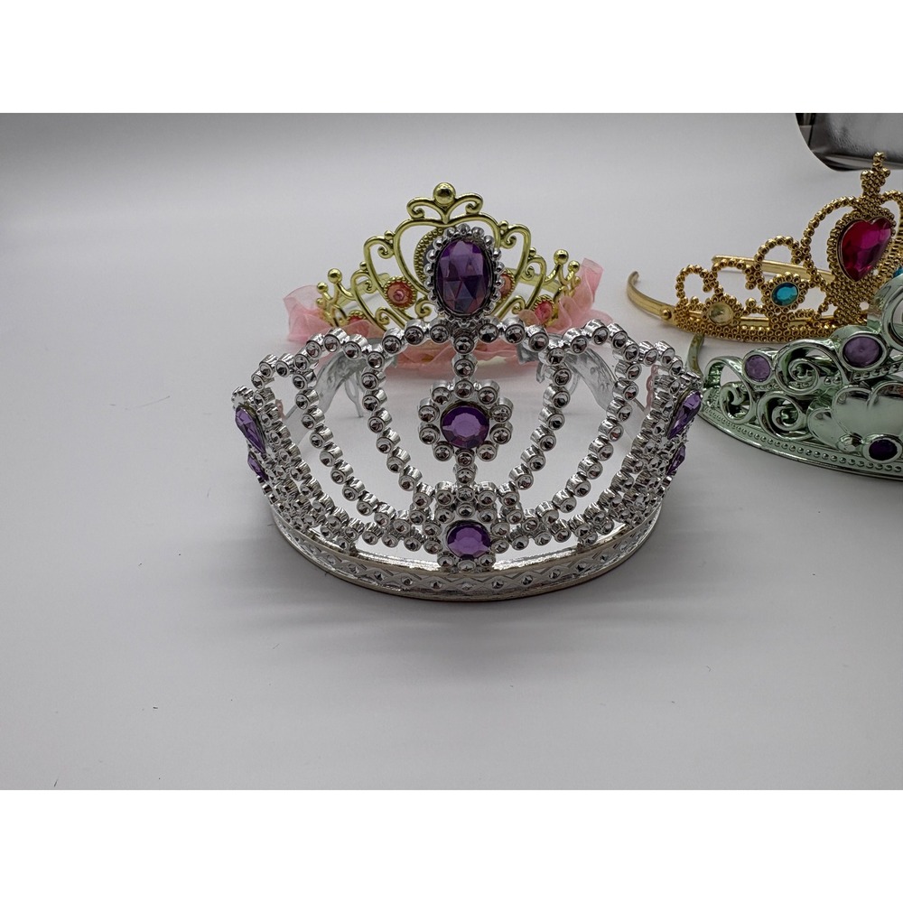 Disney Princess Tiara Crown Lot of 4 Multicolor Excellent Dress Up Costume - Picture 2 of 5